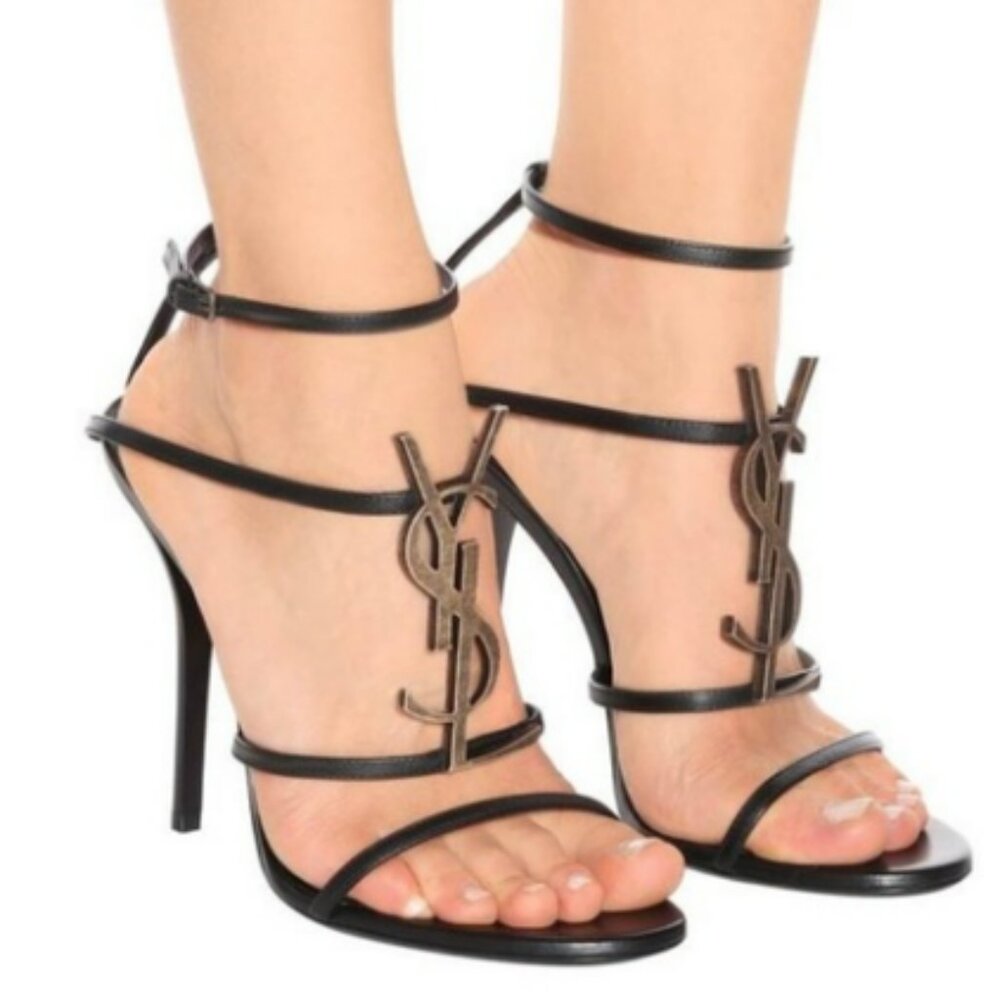 Saint Laurent Cassandra Leather Sandals
